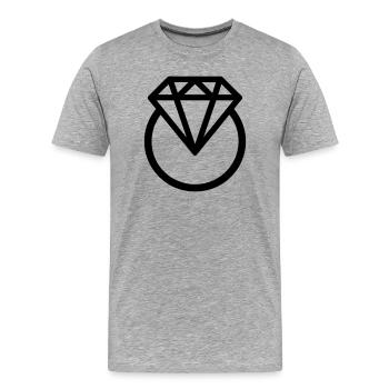 bague diamant - T-shirt bio Premium Homme - gris chiné - Devant - Damien (186cm)
