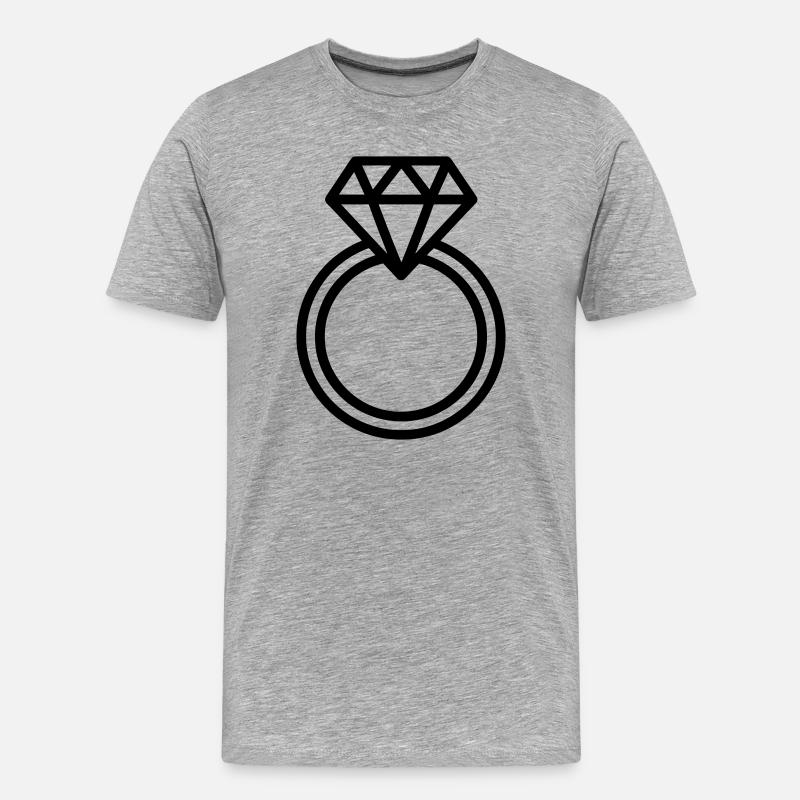 Ehering, - Männer Premium Bio T-Shirt - Grau meliert