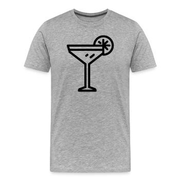 cocktail - T-shirt bio Premium Homme - gris chiné - Devant - Damien (186cm)