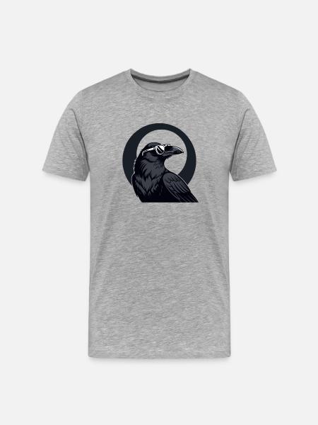 Urban crow in sunglasses - Men's Premium Organic T-Shirt - heather grey