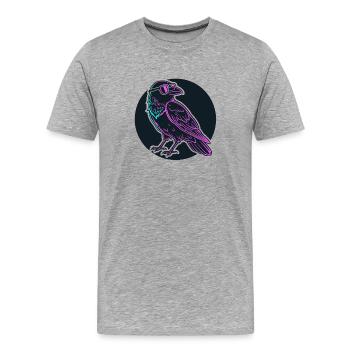 Corbeau Neon Lunettes Néon - T-shirt bio Premium Homme - gris chiné - Devant - Damien (186cm)