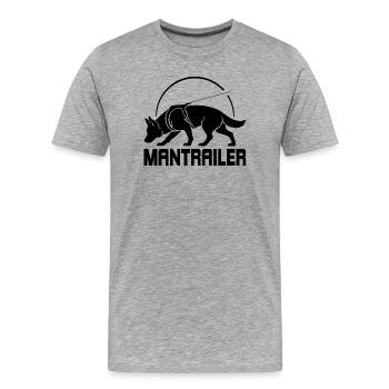 Berger allemand MANTRAILER Chiens de recherche Chiens - T-shirt bio Premium Homme - gris chiné - Devant - Damien (186cm)