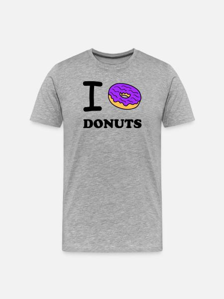 i love donuts - Men's Premium Organic T-Shirt - heather grey