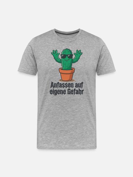 Cactus Sunglasses Warning ! - Men's Premium Organic T-Shirt - heather grey