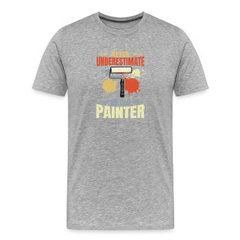 Maler Großvater - Männer Premium Bio T-Shirt - Grau meliert - Vorne - Damien (186cm)