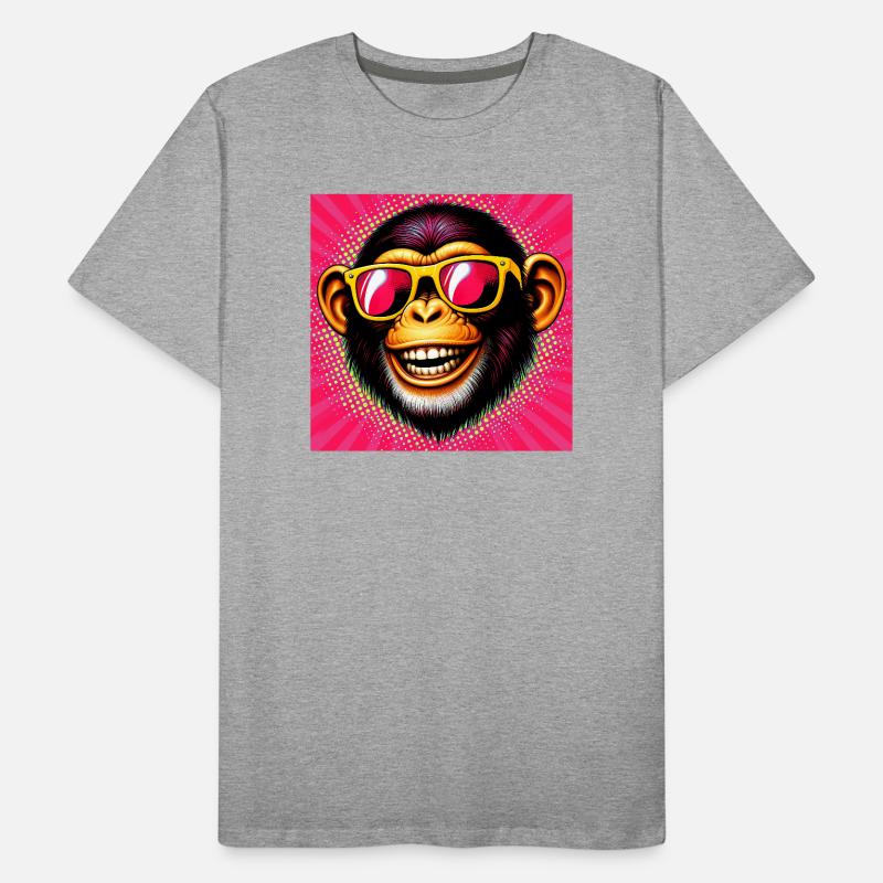 Schimpansen-Affe Männer Premium Bio T-Shirt