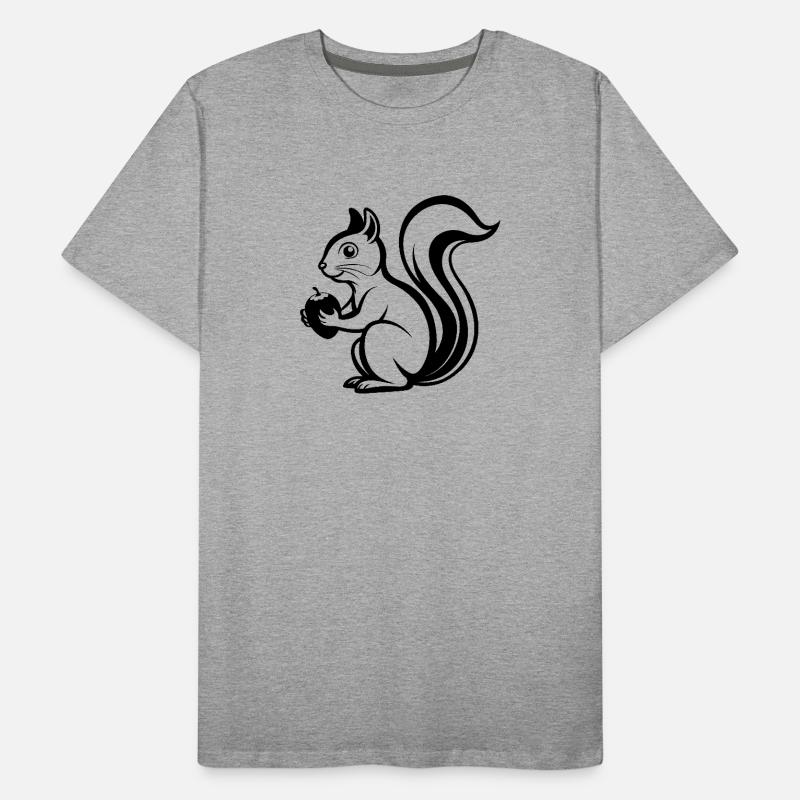 Squirrel Holding Nut Men's Premium Organic T-Shirt