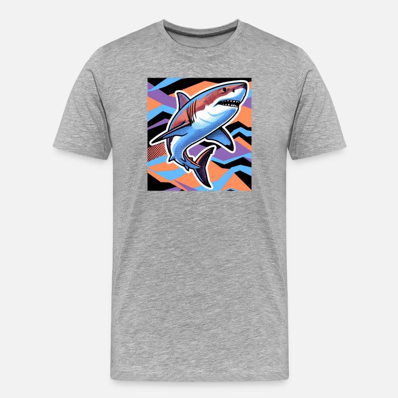 Hai - Männer Premium Bio T-Shirt - Grau meliert
