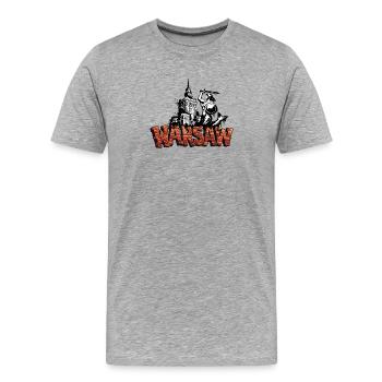 Warschauer Schablonenkunst - Männer Premium Bio T-Shirt - Grau meliert - Vorne - Damien (186cm)