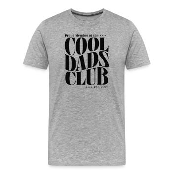 Club des papas cool - Cadeau pour futurs papas 2026 - T-shirt bio Premium Homme - gris chiné - Devant - Damien (186cm)