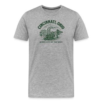 Cincinnati Steamship Heritage - Men's Premium Organic T-Shirt - heather grey - Front - Damien (186cm)