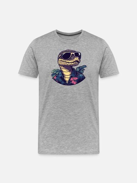 Snake Cobra Comic Holiday - Men's Premium Organic T-Shirt - heather grey