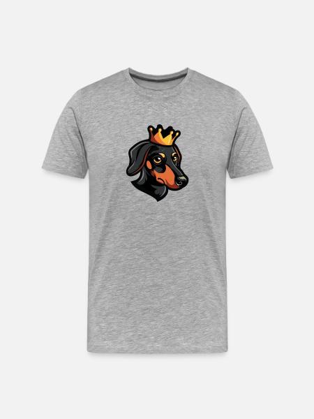 Couronne de teckel Teckel - T-shirt bio Premium Homme - gris chiné