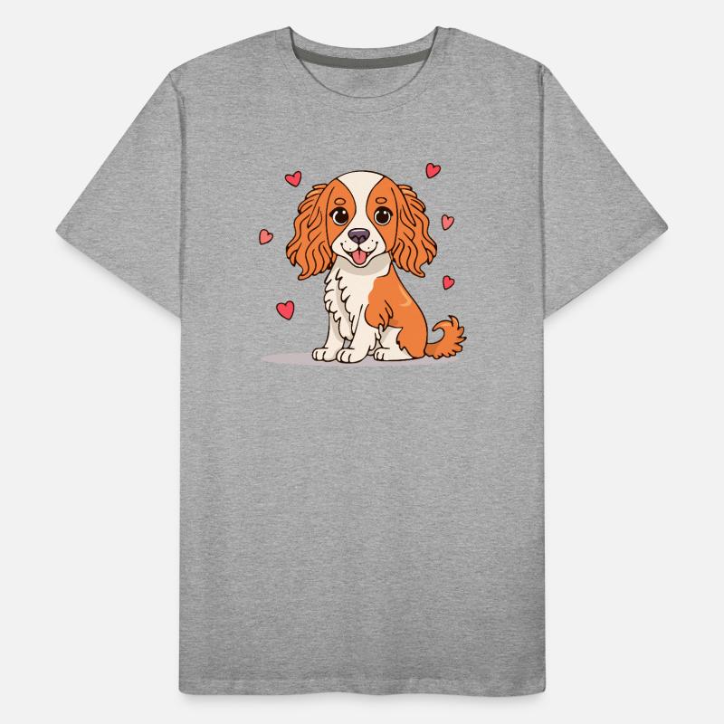 Cavalier Spaniel (Comic) Männer Premium Bio T-Shirt