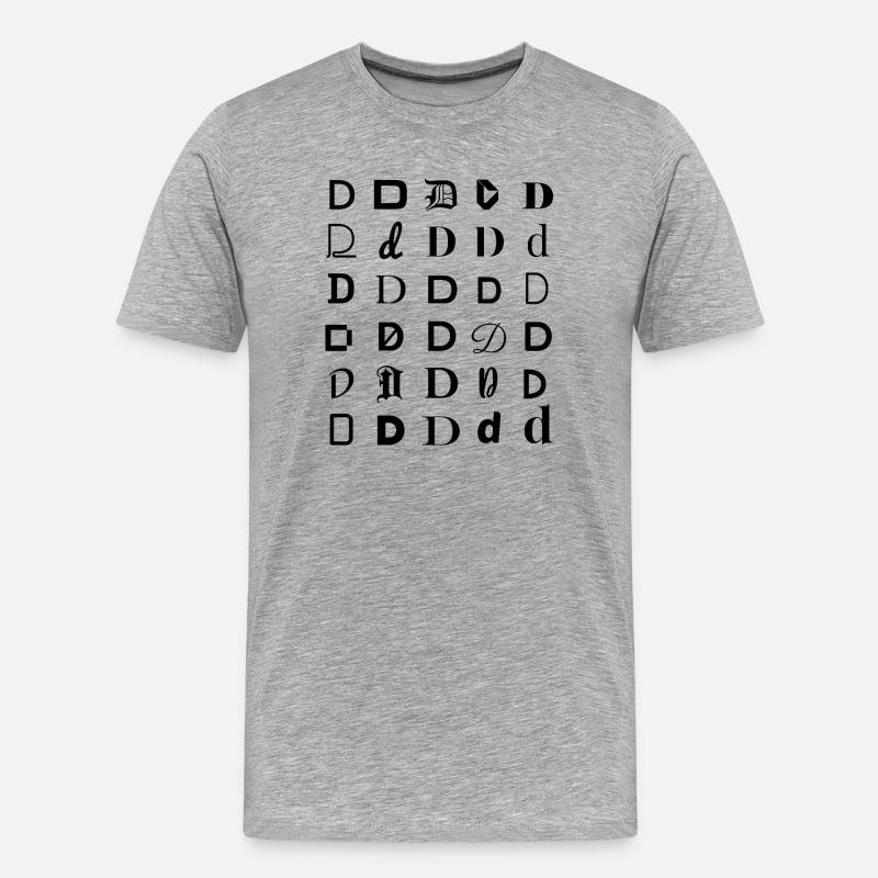 Typografie D-Buchstabe-Mosaikdesign. - Männer Premium Bio T-Shirt - Grau meliert