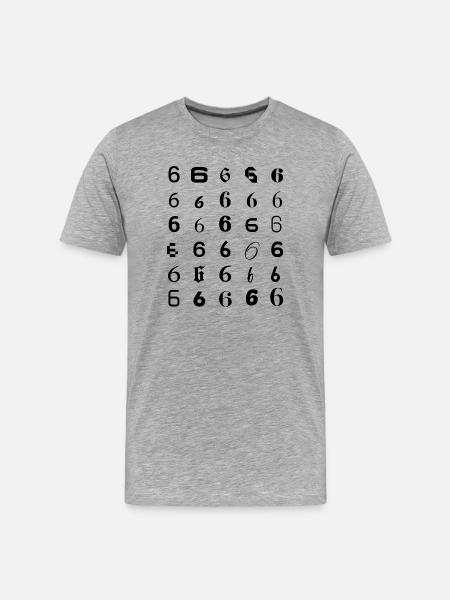 Typografie 6-stelliges Mosaikdesign - Männer Premium Bio T-Shirt - Grau meliert
