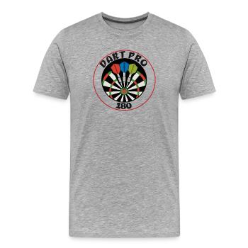 Dart Pro, 180 Punkte Präzisionswurf - Männer Premium Bio T-Shirt - Grau meliert - Vorne - Damien (186cm)