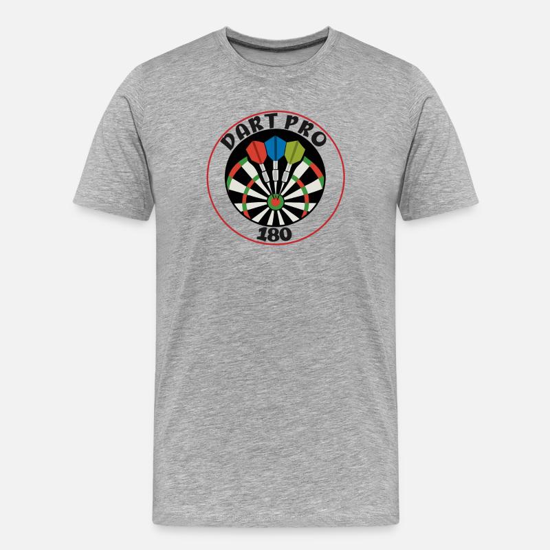 Dart Pro, 180 Punkte Präzisionswurf - Männer Premium Bio T-Shirt - Grau meliert