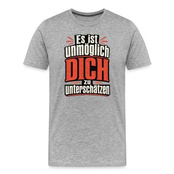 Unmöglich - Männer Premium Bio T-Shirt - Grau meliert - Vorne - Damien (186cm)