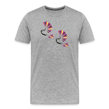 Vogel Bird - Männer Premium Bio T-Shirt - Grau meliert - Vorne - Damien (186cm)