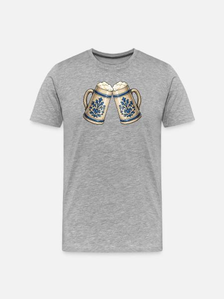 Beer Beer Mugs Ornament - Men's Premium Organic T-Shirt - heather grey