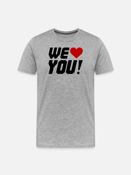 Herzkontrast Silhouette - Männer Premium Bio T-Shirt - Grau meliert
