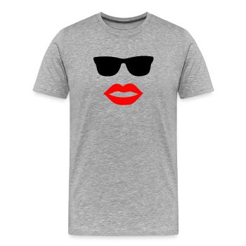 Lunettes de soleil - T-shirt bio Premium Homme - gris chiné - Devant - Damien (186cm)
