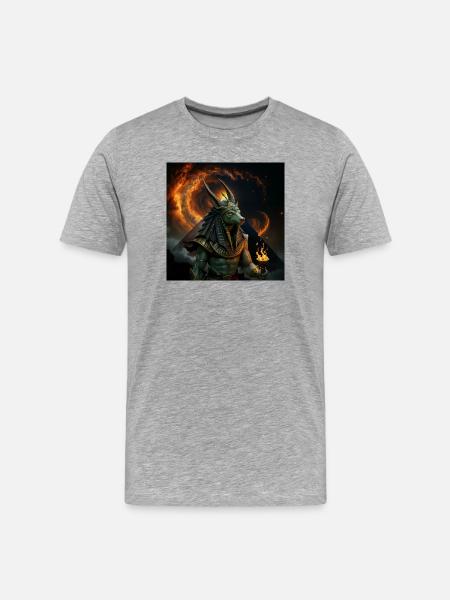 Anubis Fire Warrior - Men's Premium Organic T-Shirt - heather grey