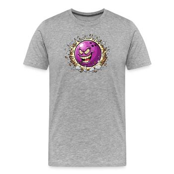 Laughing Moon Bang Cartoon - Men's Premium Organic T-Shirt - heather grey - Front - Damien (186cm)