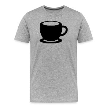 Tea Cup - Men's Premium Organic T-Shirt - heather grey - Front - Damien (186cm)