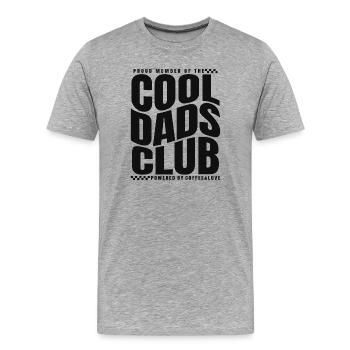 Fête des pères cadeau papa - Club des papas cool - T-shirt bio Premium Homme - gris chiné - Devant - Damien (186cm)