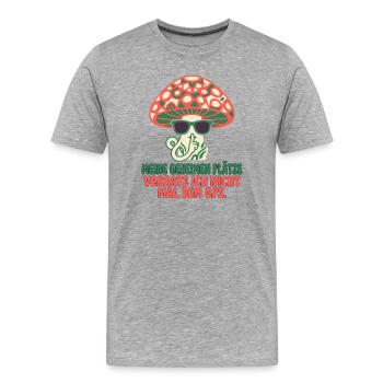 Pilzsammler Geheimnis Hobby - Männer Premium Bio T-Shirt - Grau meliert - Vorne - Damien (186cm)