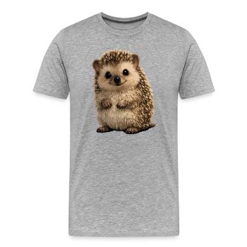 Kleiner Igel-Sticky Fell - Männer Premium Bio T-Shirt - Grau meliert - Vorne - Damien (186cm)