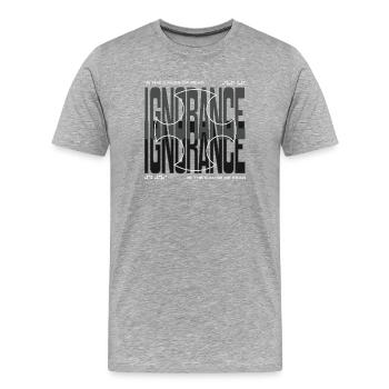 Courage gegen Angst Kreuz-Design - Männer Premium Bio T-Shirt - Grau meliert - Vorne - Damien (186cm)