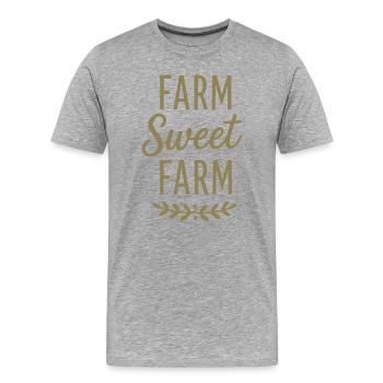 Ferme fermière mignonne Ferme en disant Ferme - T-shirt bio Premium Homme - gris chiné - Devant - Damien (186cm)