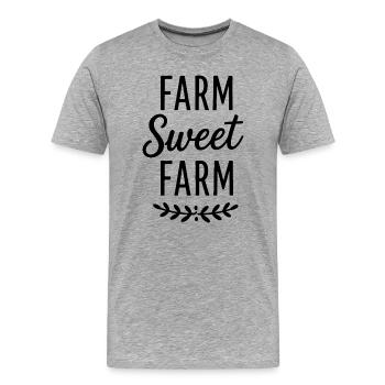 Ferme fermière mignonne Ferme en disant Ferme - T-shirt bio Premium Homme - gris chiné - Devant - Damien (186cm)