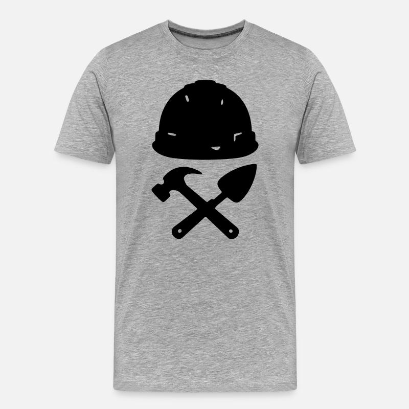 T-shirt Construction - Builder Tools Helmet - T-shirt bio Premium Homme - gris chiné