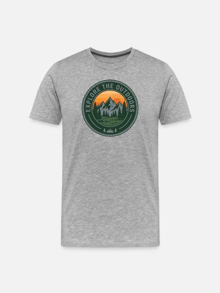 Explore Outdoors Mountains - Men's Premium Organic T-Shirt - heather grey
