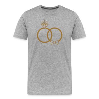 Eheringe - Männer Premium Bio T-Shirt - Grau meliert - Vorne - Damien (186cm)