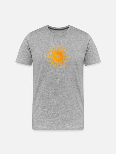 Sonne, Sonnenlogo, Sonnensymbol - Männer Premium Bio T-Shirt - Grau meliert