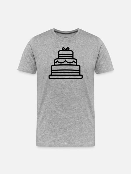 gâteau d'anniversaire - T-shirt bio Premium Homme - gris chiné