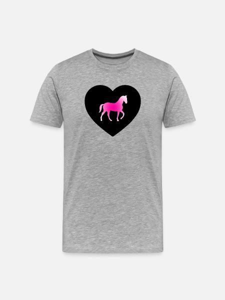 Chevaux - T-shirt bio Premium Homme - gris chiné