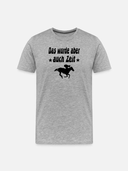 Reiten - Männer Premium Bio T-Shirt - Grau meliert