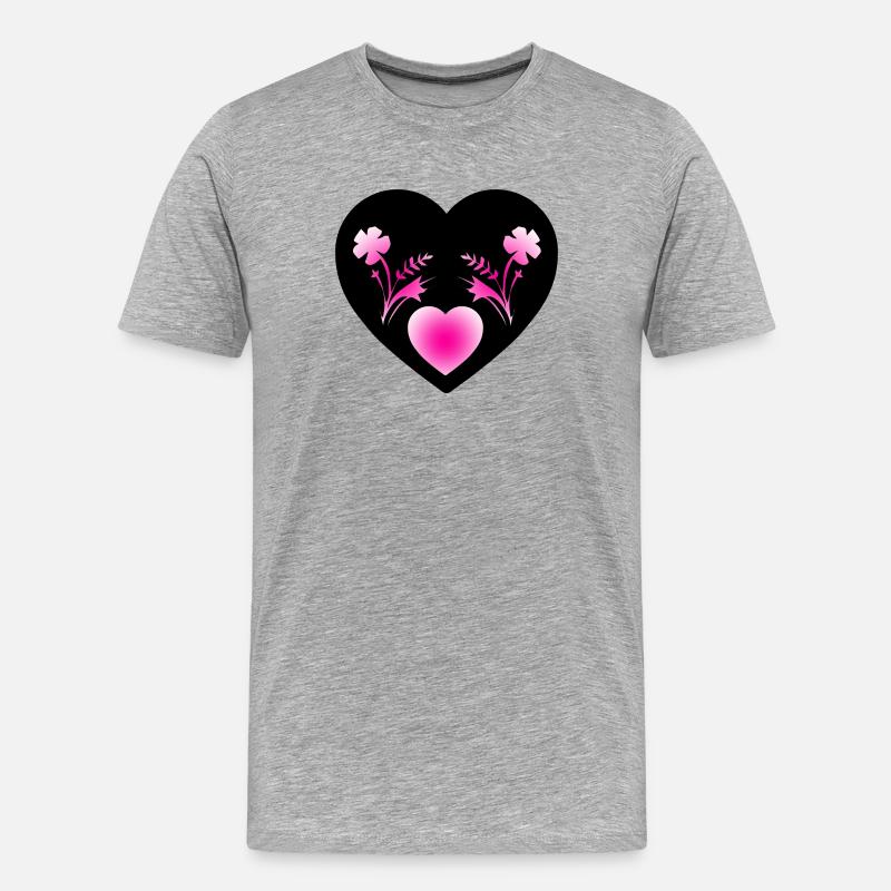 Fleur - T-shirt bio Premium Homme - gris chiné