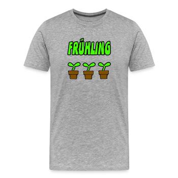 Frühling - Männer Premium Bio T-Shirt - Grau meliert - Vorne - Damien (186cm)