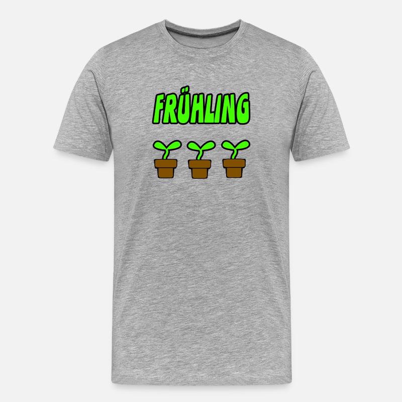 Frühling - Männer Premium Bio T-Shirt - Grau meliert