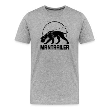 Schnauzer géant MANTRAILER Chiens de recherche Chiens Wilsigns chiens - T-shirt bio Premium Homme - gris chiné - Devant - Damien (186cm)
