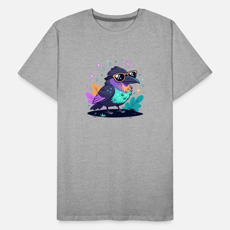 Bunter Rabe mit Brille Männer Premium Bio T-Shirt