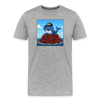 Timmy der Wal - Männer Premium Bio T-Shirt - Grau meliert - Vorne - Damien (186cm)