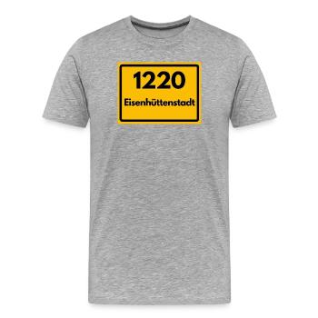 ALTE POSTLEITZAHL PLZ RETRO 1220 EISENHÜTTENSTADT  - Männer Premium Bio T-Shirt - Grau meliert - Vorne - Damien (186cm)